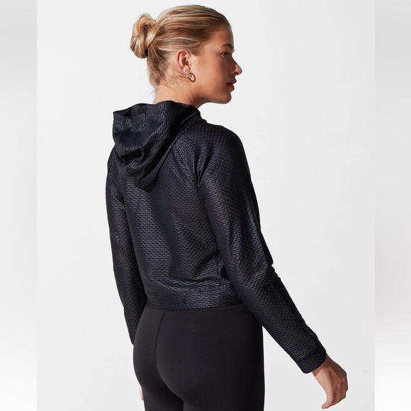 NWT Noli Liquid Mesh Icon Hoodie Black Gloss sz S - Picture 3 of 7